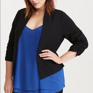 Deluxe Stretch Ruched Sleeve Blazer Torrid
